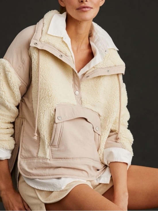 Anthropologie Jackets & Blazers - Beige Sherpa Jacket by Anthropologie, size Small daily practice